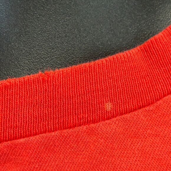 Vintage 80s Chicago Blackhawks T Shirt Distressed NHL Hockey USA Tee Red L Large - Picture 7 of 12